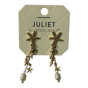 Elegant Starfish Goldtone nautical‎ Drop Earrings